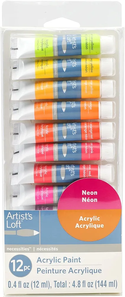 Artist's Loft Neon Acrylic Paint Set Necessities™ 0.4fl.oz, 12pc