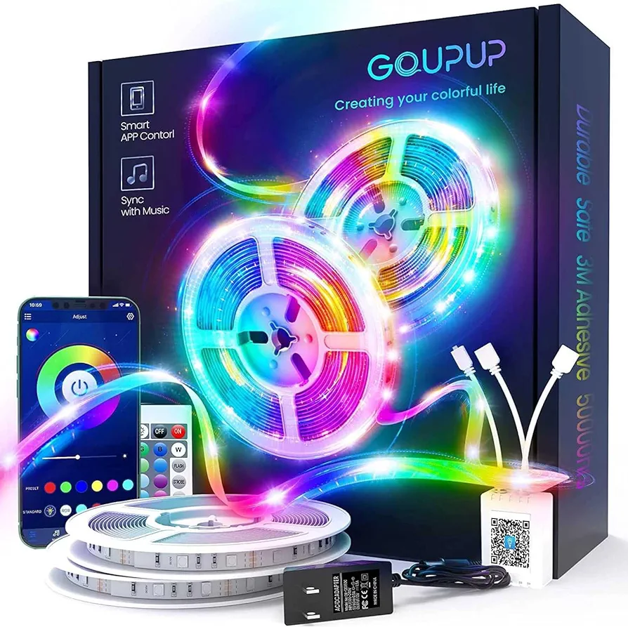 GUPUP LED Strip Lights,Rope Lights,Bluetooth APP Control,Color Changing Light Strip,Lights sync with Music,para cuarto,LED Lights for Bedroom...