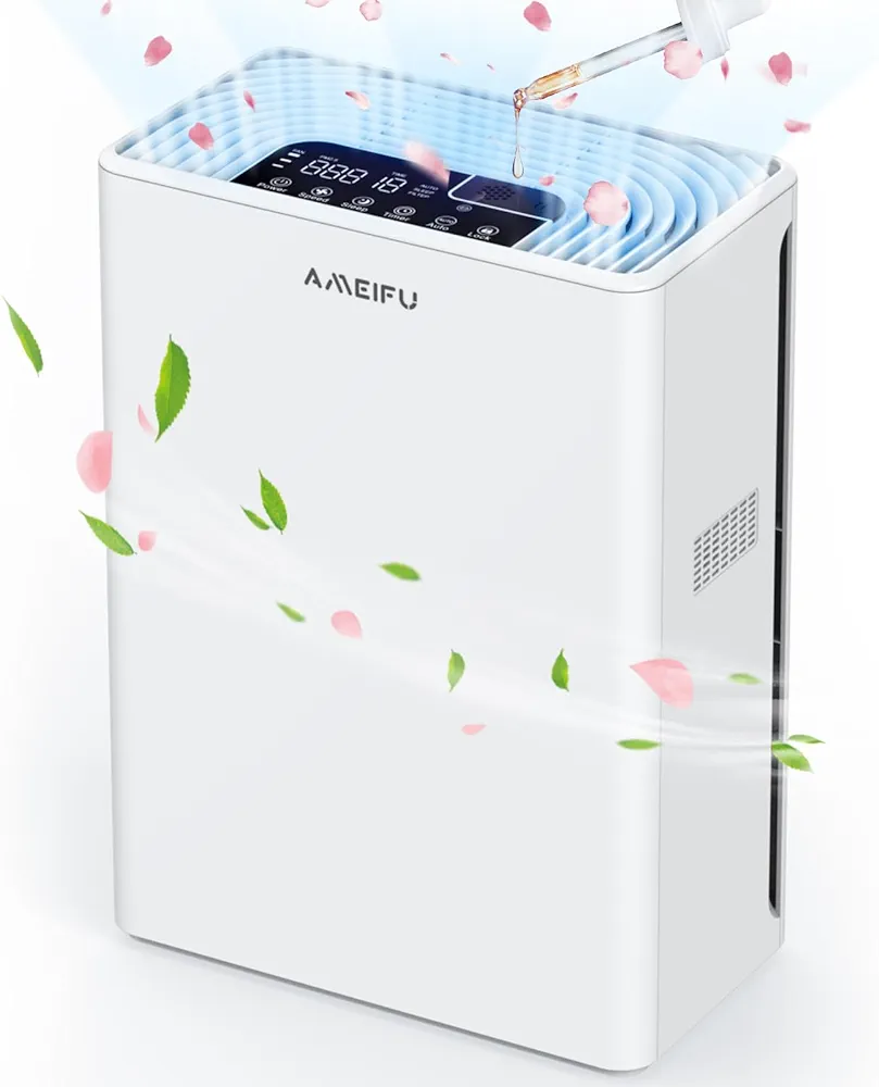 Air Purifiers for Home Large Room up to 1840sq.ft, 2024 Upgraded H13 True Hepa Air Purifiers for Home, Pets Hair, Dander, Smoke, Pollen, 3 Fan Speeds, Aromatherapy Function