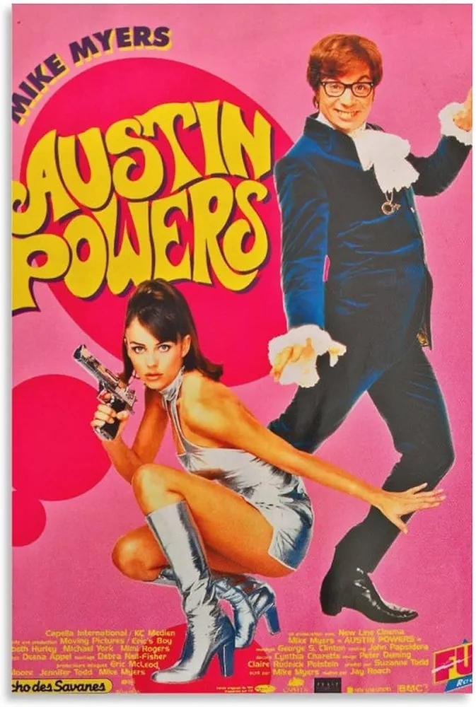 Movie Posters Austin Power 1997 Wall Decor Vintage Posters Movie Posters 24x36 Wall Art Paintings Canvas Wall Decor Home Decor Living Room Decor Aesthetic Prints 20x30inch(50x75cm) Unframe-style