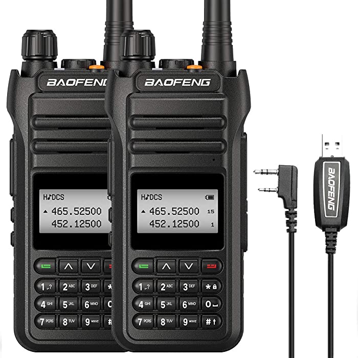 Airiton BF-H5 10W Ham Radio High Power Long Range Dual Band Two Way Radio Handheld with 1.77Inch LCD, 2200mAh Battery and Programming Cable