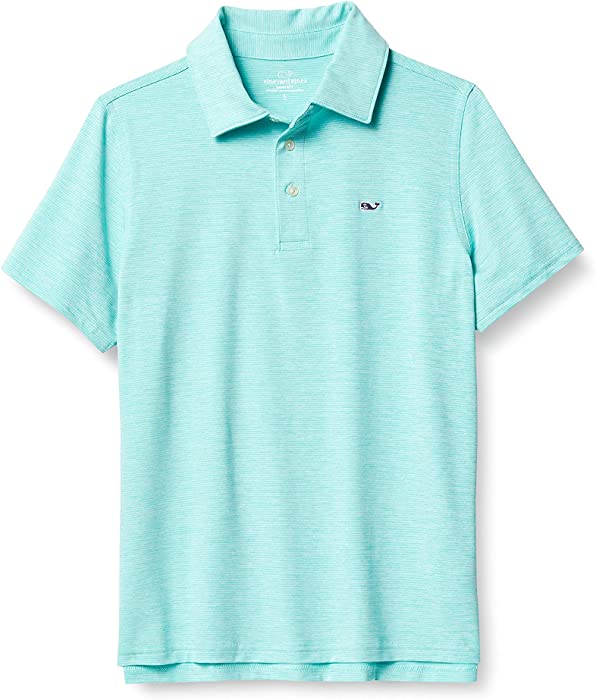 vineyard vines Boys' Short Sleeve St. Jean Stripe Sankaty Polo