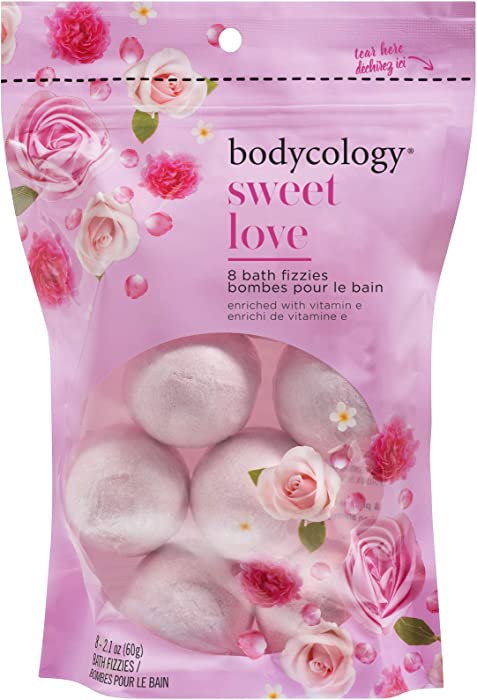 Bodycology Sweet Love Bath Soak Fizzies Bombs 8-2.1 Oz Balls