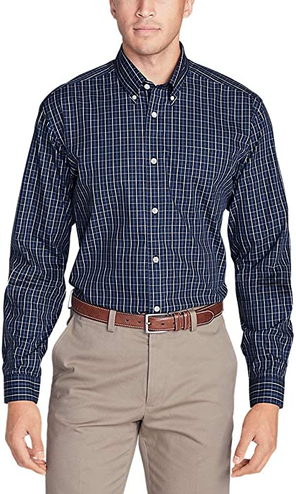 Eddie Bauer Men's Wrinkle-Free Classic Fit Pinpoint Oxford Shirt - Blues