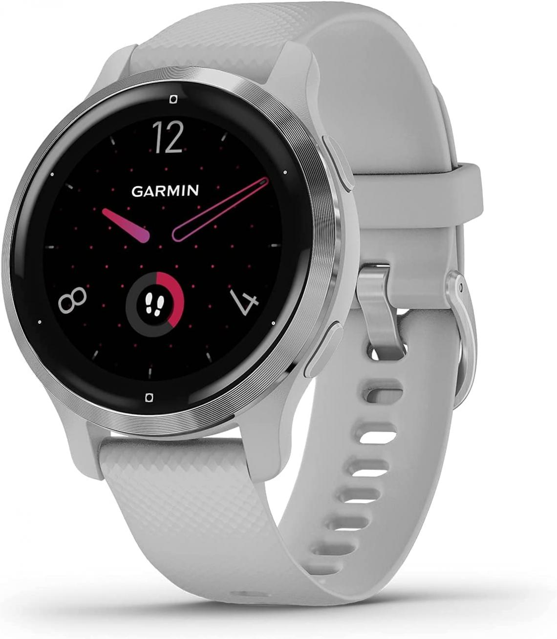 Garmin Venu 2S, Smaller-Sized GPS Smartwatch with Advanced Health Monitoring and Fitness Features, Silver Bezel with Light Gray Case and Silicone Band, (010-02429-02) (Renewed)