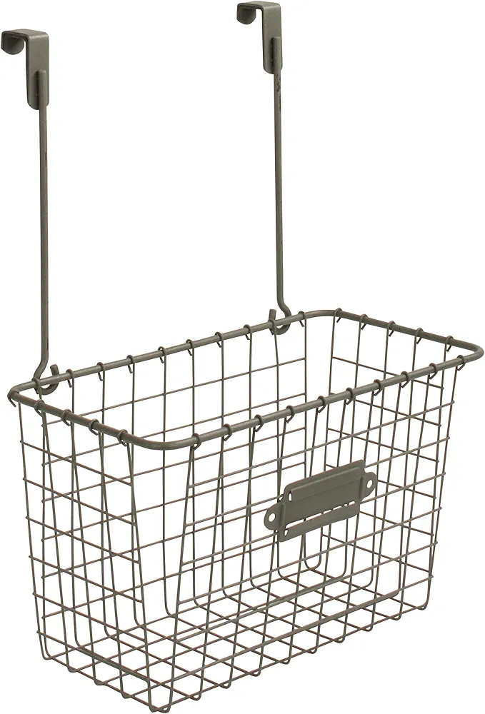 Spectrum Diversified Vintage Basket Kitchen Cabinet Storage & Cleaning Supply, Sink Organizer for Bathroom & Laundry Room, Large, Industrial Gray