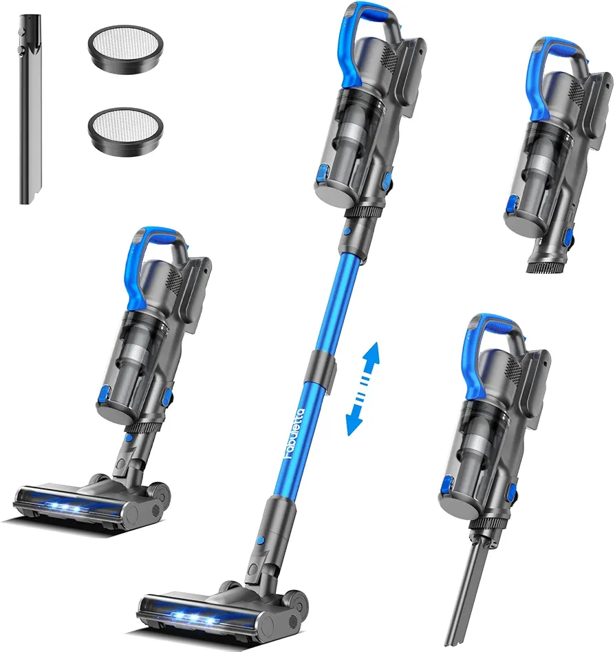 FABULETTA Cordless Vacuum Cleaner for Home, Up to 45 Min Runtime 6 in 1 Stick Vacuum Cleaner with Detachable Battery, Super Lightweight, Great for Pet Hair & Carpet & Hard Floor,Deep Blue