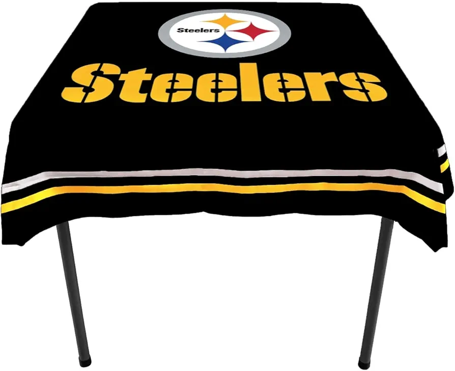 WinCraft Pittsburgh Steelers Logo Tablecloth and Square Table Cover Overlay