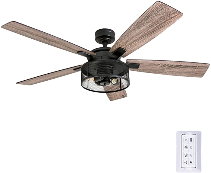 Honeywell Ceiling Fans 50614-01 Carnegie Ceiling Fan, 52", Matte Black