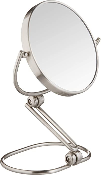 Jerdon MC450N Folding Travel Mirror, 10X-1X Magnification, Nickel Finish