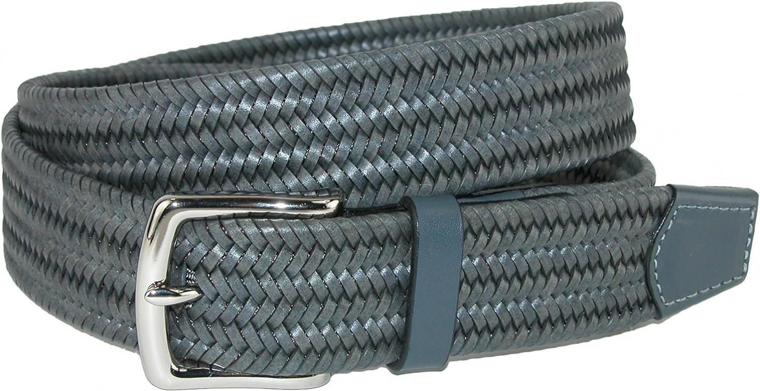 CrookhornDavis Men's Daytona Braided Leather Stretch Belt