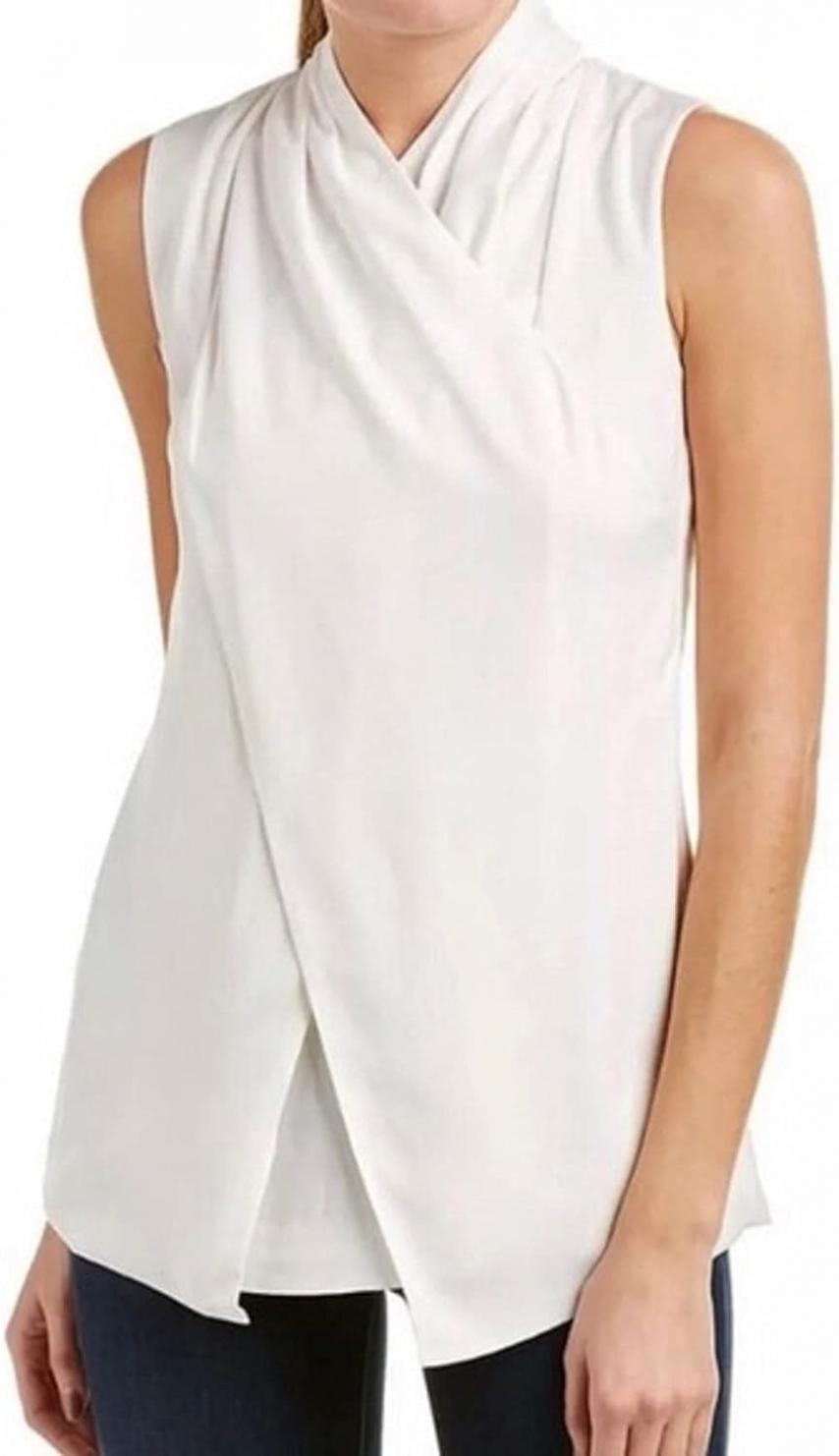 cabi Ivory Wraparound Sleeveless Tunic Top #3259