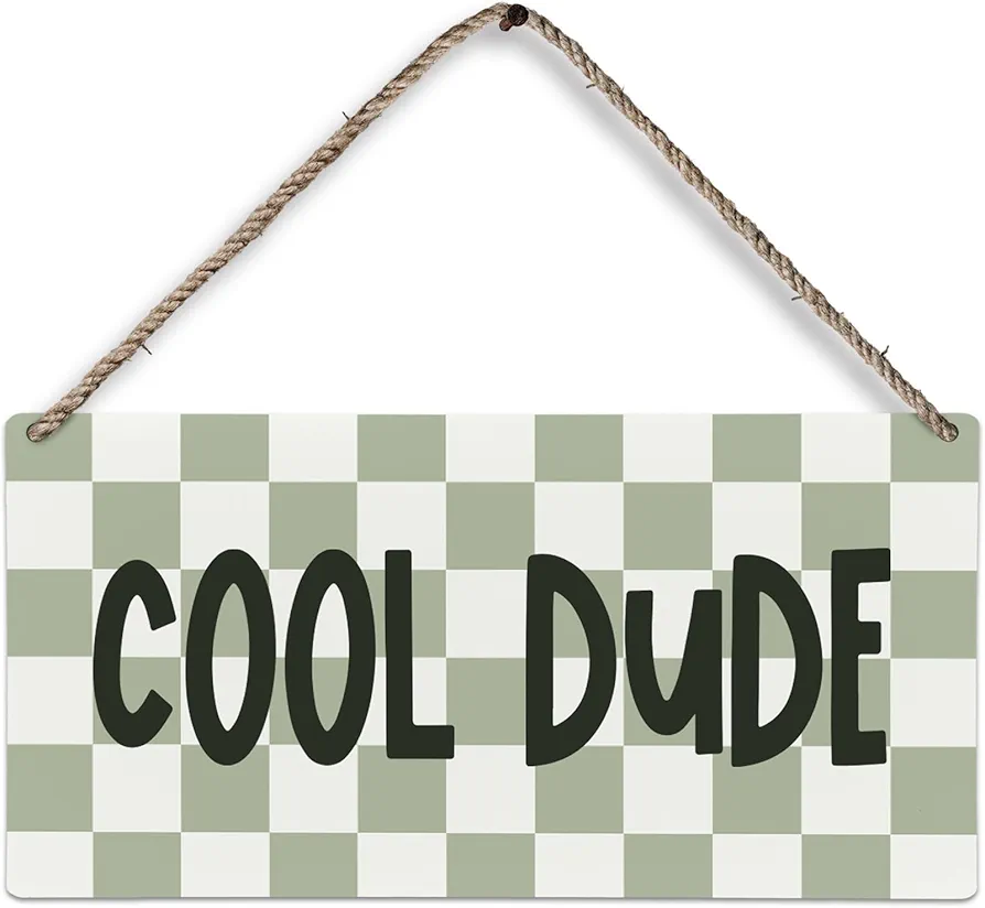 Cool Dude Preppy Boho Wood Plaque Sign, Boy Nursery Decor, Toddler Boys Room Decor, Toddler Room Decor for Boys, Cool Dude Sign Kitchen Home Wall Hanging Decor,12x6ines