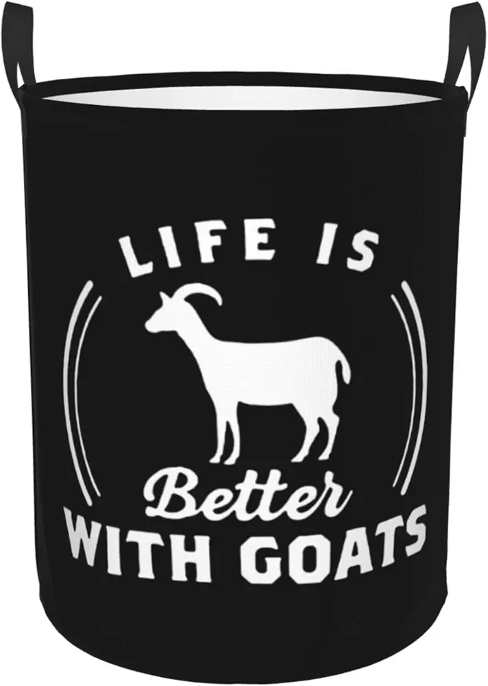 Life is Better with Goats Laundry Basket Collapsible with Handles Laundry Hamper for Laundry Room Bathroom Medium