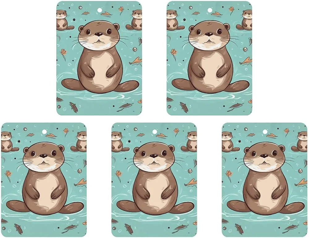 5 Pcs Car Air Fresheners Hanging Air Freshener Cartoon Cute Otter Hanging Scented Cards Fragrance Scented Cards for Car Car Aromatherapy Tablets for Car