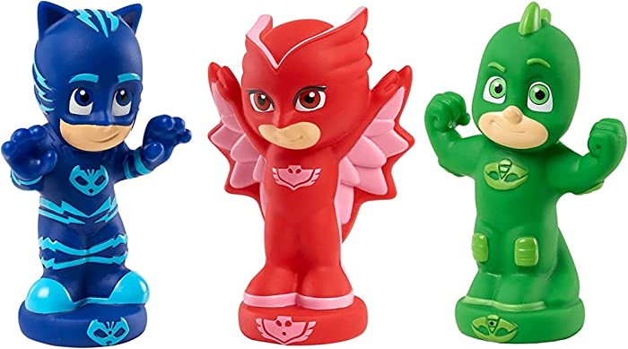 PJ Masks Bath Toy Set, Includes Catboy, Gekko, and Owlette Water Toys for Kids, Kids Toys for Ages 3 Up