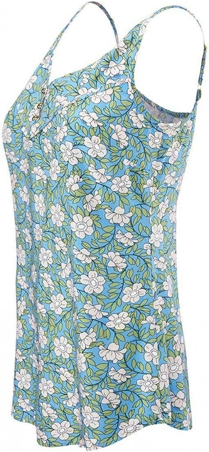 cabi Vine Cami #5214 Aqua Blue Cottonwood Floral