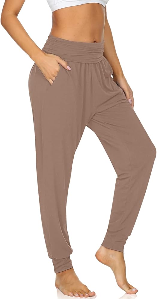 UEU Women's Cozy Yoga Joggers Pants Loose Workout Sweatpants Comfy Lounge Pants with Pockets