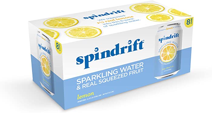 Spindrift Lemon Sparkling Water, 12 Fl. Oz. Cans (Pack of 8)