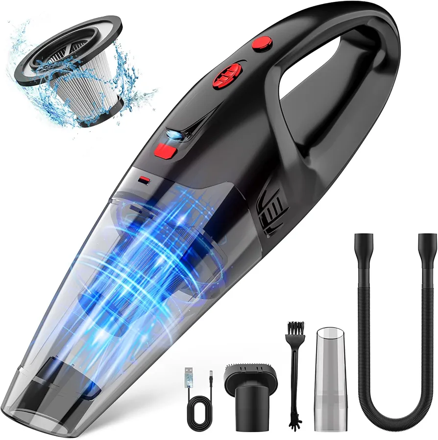 Handheld Vacuum Cordless Rechargeable Car Vacuum, Lightweight Portable Hand Vacuum, Hand Held Vacuum Cordless Rechargeable Mini Vacuum for Car/Home