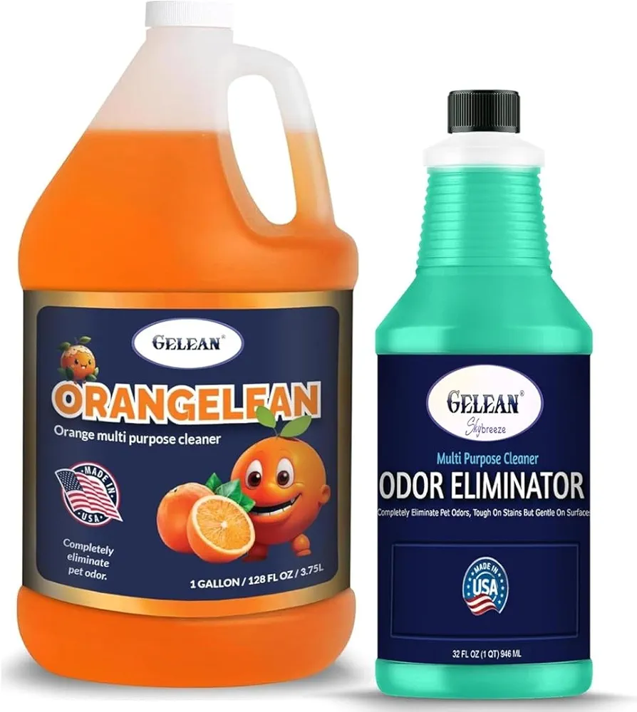 Multi Purpose Cleaner Pet Odor eliminator - Concentrate MAKES 64 GALLON - pH Neutral - ORANGELEAN and SKY BREEZE Extra Strong Odor Floor Cleaner with