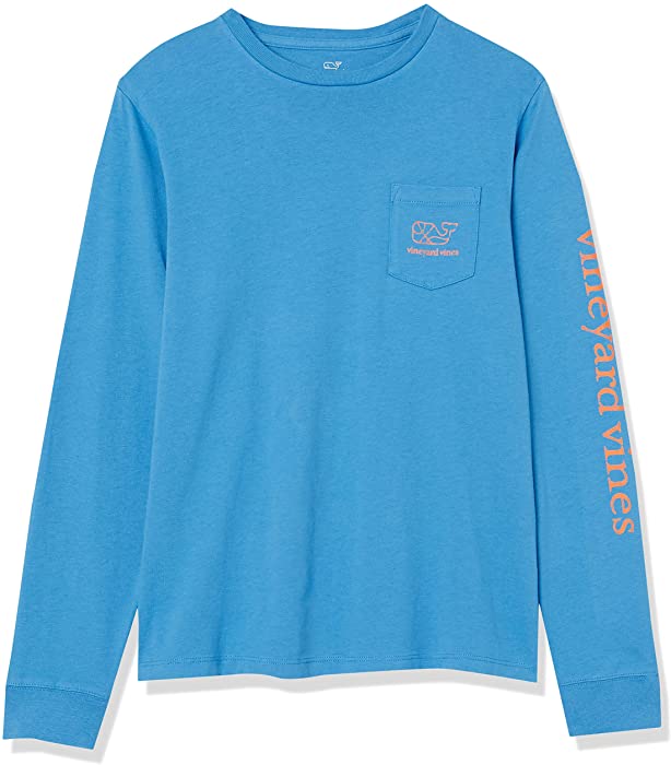 vineyard vines Boys' Long-Sleeve Vintage Basketball Whale Pocket T-Shirt