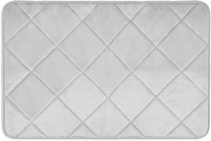 Home Dynamix Capri Haven Machine Washable Memory Foam Bath Mat, Light Grey, 20"x30"