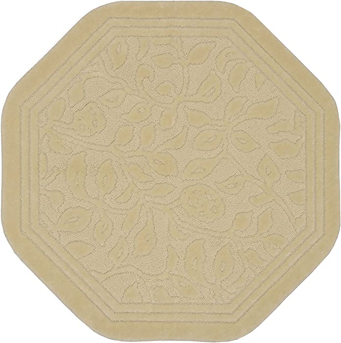 Mohawk Home Wellington Bath Mat, 4' OCTAGON, Ivory/White