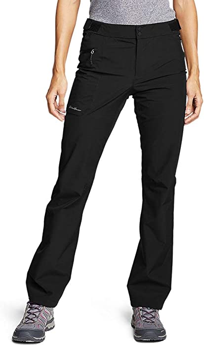 Eddie Bauer Women's Cloud Cap Stretch Rain Pants, Black Large