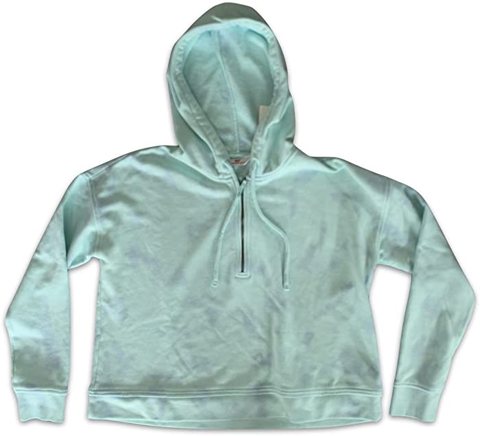 Vineyard Vines Women's Tie-Dye Popover 1/4-Zip Hoodie Sweatshirt Womens Large Hoody Baby Blues