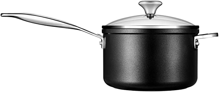 Le Creuset Toughened Nonstick PRO Saucepan With Glass Lid, 3 qt.