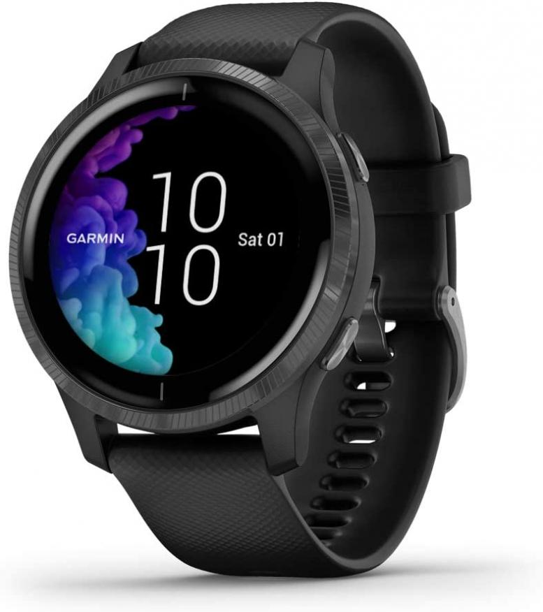 Garmin 010-02173-11 Venu, GPS Smartwatch with Bright Touchscreen Display, Features Music, Body Energy Monitoring, Animated Workouts, Pulse Ox Sensor and More, Black