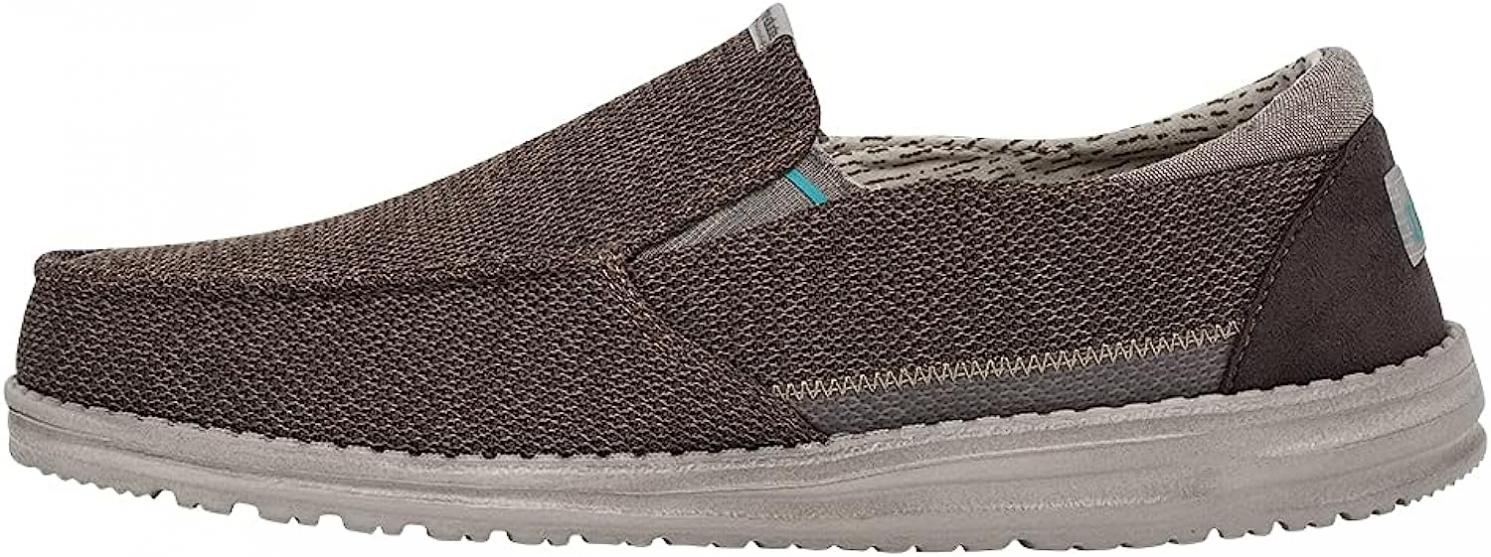 Hey Dude Men's Thad Sox Shitake Brown Size 13 | Men’s Loafers | Men’s Slip On Shoes | Comfortable & Light-Weight