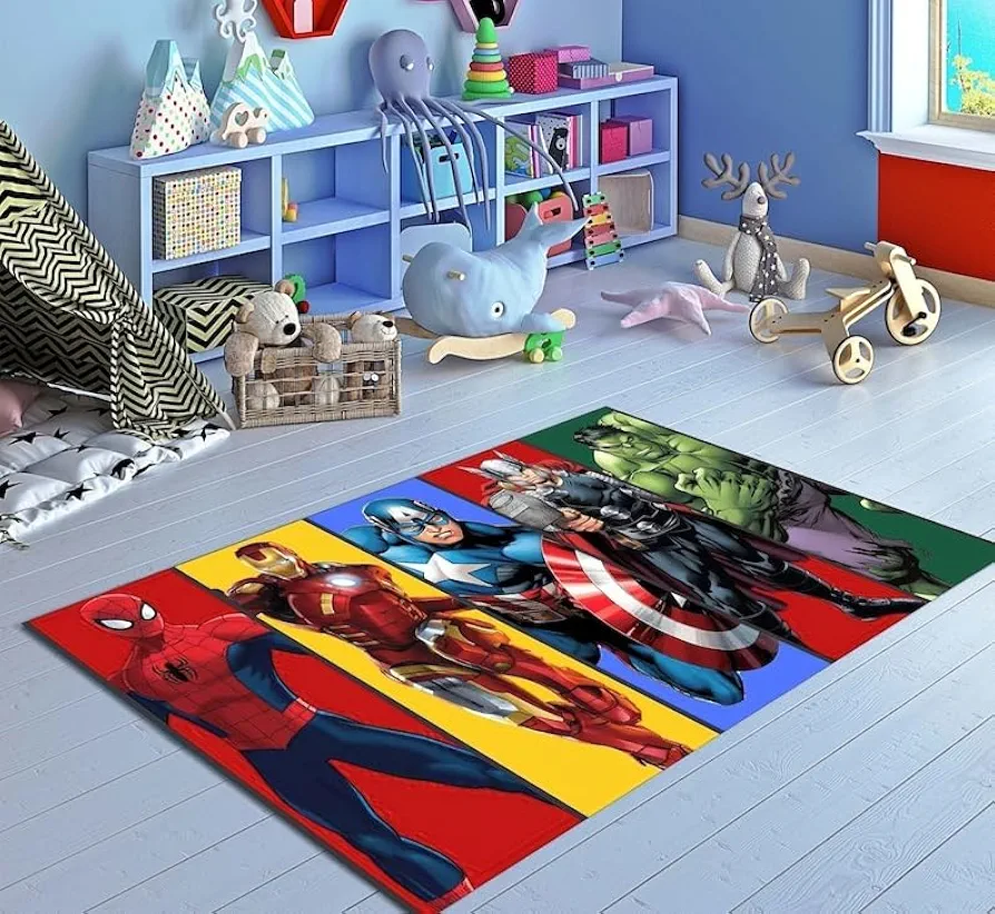 Super Hero Rug, Kids Room Rug, Boys Room Rug cv469.1 (23”x31”)=60x80cm=1.9 ft x2.6 ft