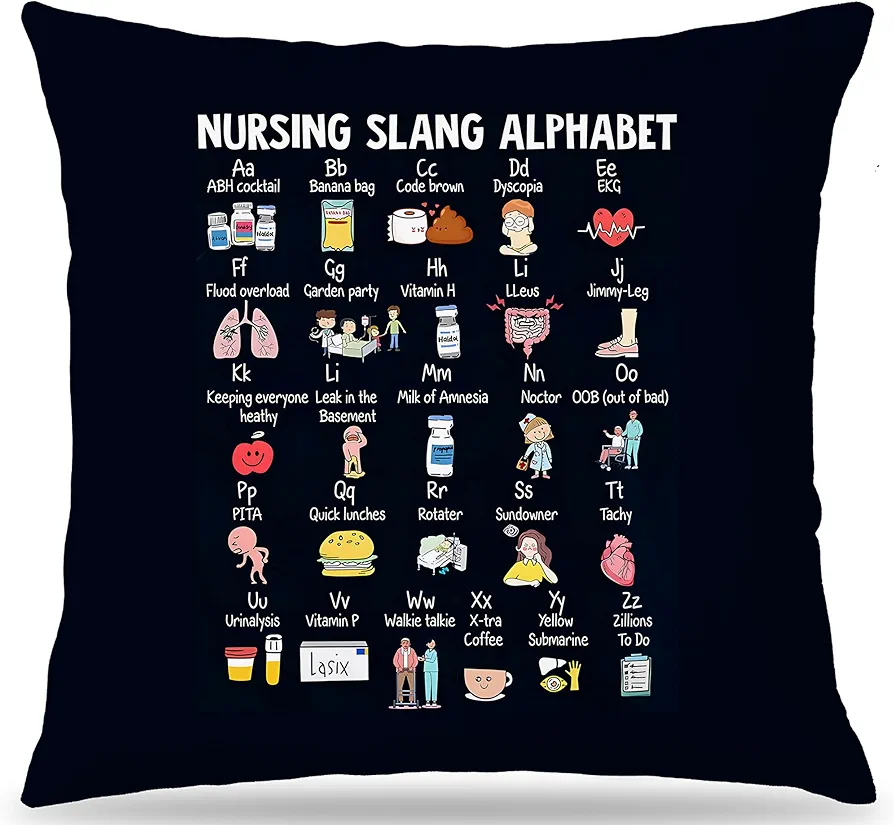 Student Nurse Gifts Throw Pillow Covers 18x18,Nurse Gifts for Nursing Student,Nurse Dorm office Decor, College Dorm Room Essentials for Girls Decor