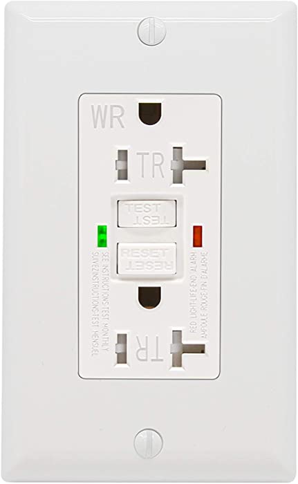 ANKO GFCI Outlet 20 Amp, UL Listed, LED Indicator, Tamper-Resistant, Weather Resistant Receptacle Indoor or Outdoor Use with Decor Wall Plates and Screws