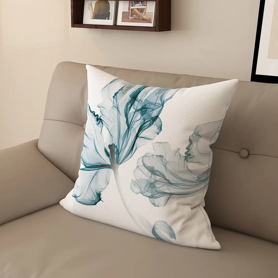 sofa pillows for living room floral pillow covers blue throw pillows bed decorative pillows spring pillows decorative pillows for couch(18 * 18inch, 03027)