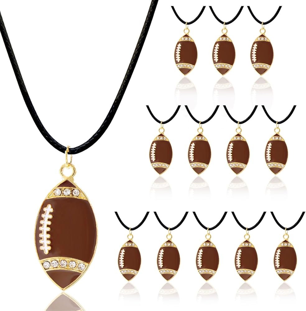 Football Party Gifts 24 Pack Football Necklace Pendent Birthday Party Favors Goodie Bags for Football Gifts Sports Party Decor for Team Player School Classroom Rewards Carnival Prize