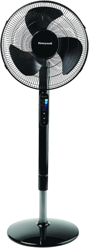 Honeywell HSF600B Advanced QuietSet 16” Whole Room Stand Fan, Black – Ultra Quiet Pedestal Fan with Remote Control, Oscillation and 5 Power Settings