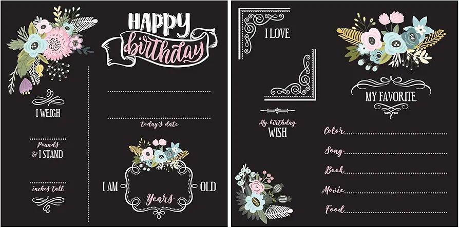 RoomMates Floral Birthday Chalkboard, RMK5454CB