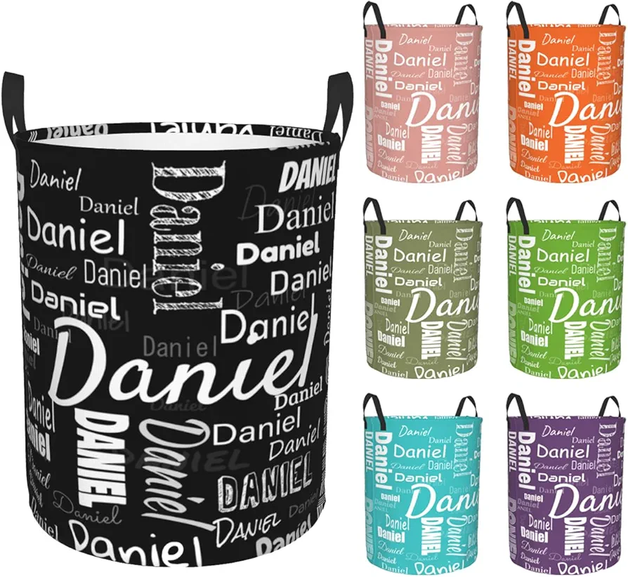 Custom Laundry Basket with Name Personalized Laundry Hamper Customized Dirty Clothes Storage Basket with Handle for Bathroom Living Room Bedroom