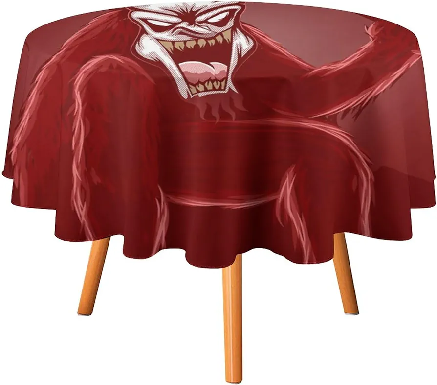 Krampus Round Tablecloth Washable Table Cloth Polyester Table Cover for Dining Room Party Picnic 36x36in