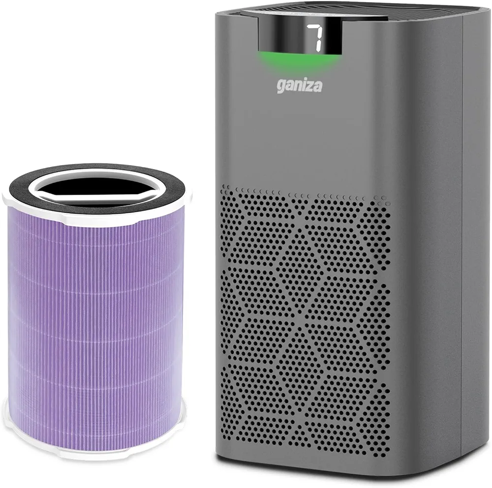 Air Purifiers For Home Large Room with An Extra Toxin Absorber Filter, Ganiza 1570ft² 23db Less Noise Air Purifiers Remove 99.97% of Formaldehyde, Toxins, Wildfire Smoke