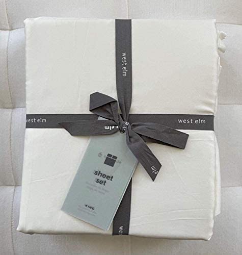 West Elm Tencel Sheet Set ~King~*Stone White*~