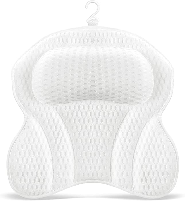 Full Body Bathtub Pillow for Tub,Comfortable Bathtub Pillow for Tub, Bath Pillow for Neck & Back Support with Strong Suction Cups & Hook, Soft Spa Pillow, Hot Tub Pillow Made with Soft Mesh (pillow)