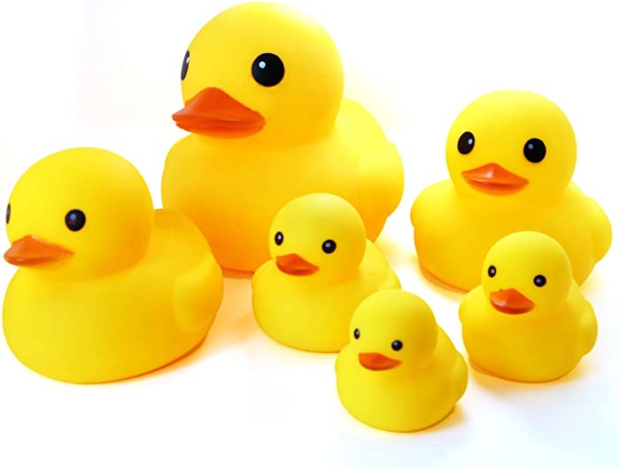 Novelty Place Rubber Duck Family Pack Ducky Baby Bath Toy for Kids (Pack of 6)