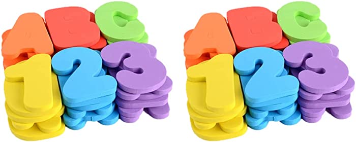 Balacoo 2 Sets EVA Letters Numbers Colorful ABC 123 Educational Toy Foam Floating Alphabet and Numbers Stickers Bath Toy Preschool Learning Spelling Counting Toy