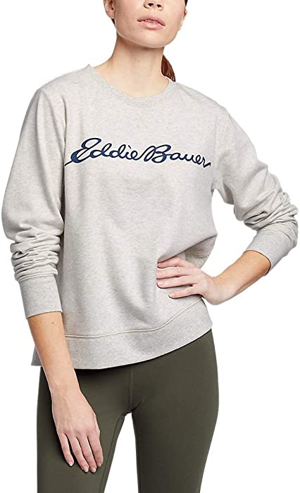 Eddie Bauer Women's Camp Fleece Logo Crew Sweatshirt