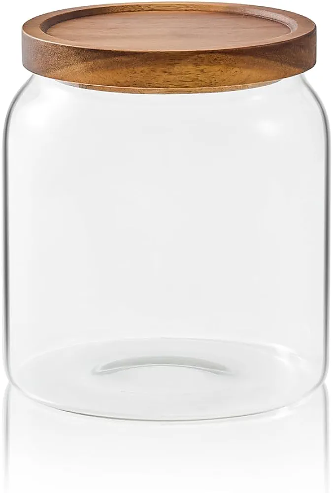 Sweejar Glass Jars for Laundry Room Organization, Half-Gallon Laundry Pods Container, Glass Food Storage Jars with Airtight Lid, 1 Pack, Press Lid