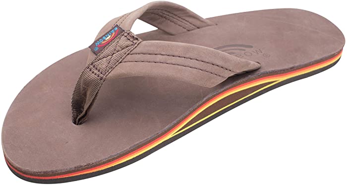 Rainbow Sandals Men's Leather Single Layer Wide Strap with Arch